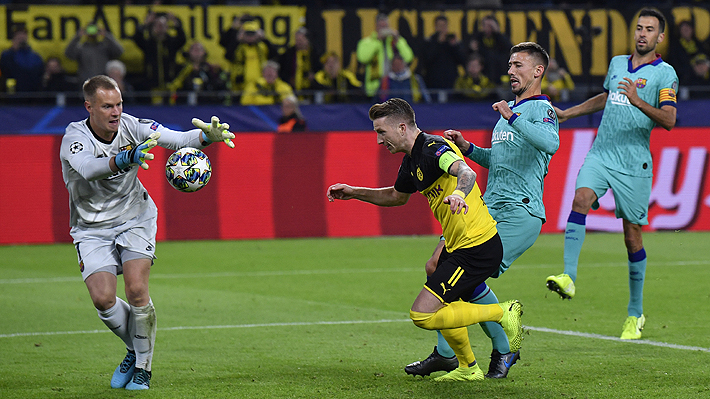 Con Vidal en el banco, el Barcelona rescató un empate ante el Dortmund gracias a una tremenda actuación de Ter Stegen