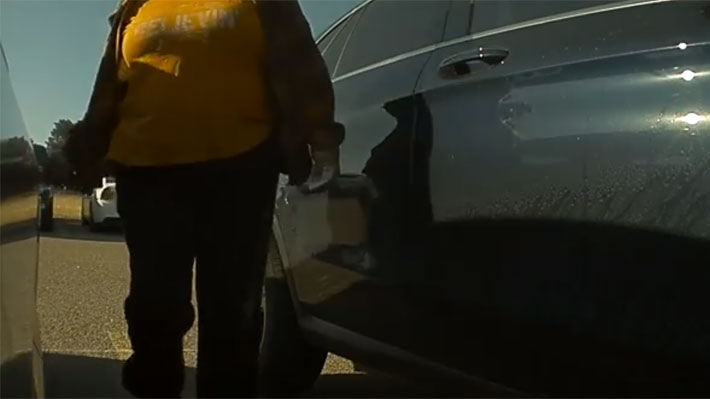 Mujer de 57 años rayó un Tesla Model 3 y el auto la grabó en pleno ataque