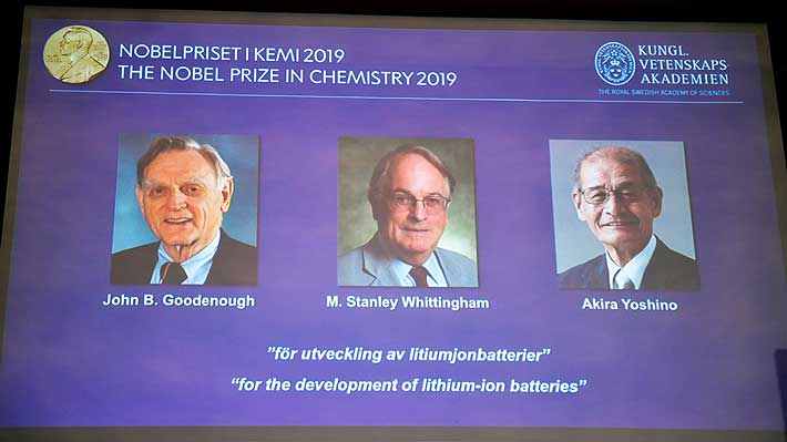 Padres de las baterías de ion-litio ganan el Premio Nobel de Química 2019