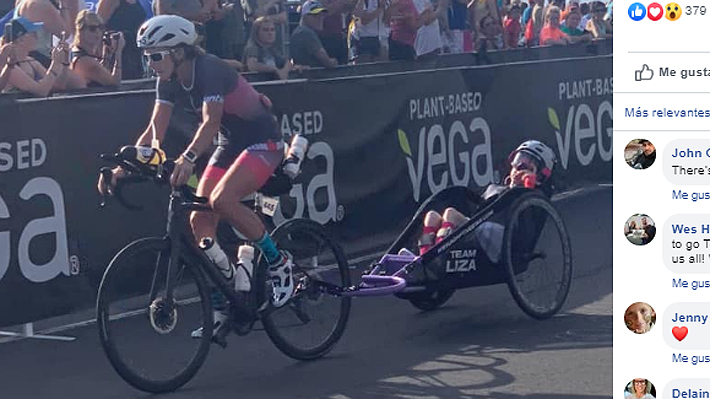 "IronMom", la madre estadounidense que compitió en triatlón de 250 kilómetros llevando a su hija con discapacidad