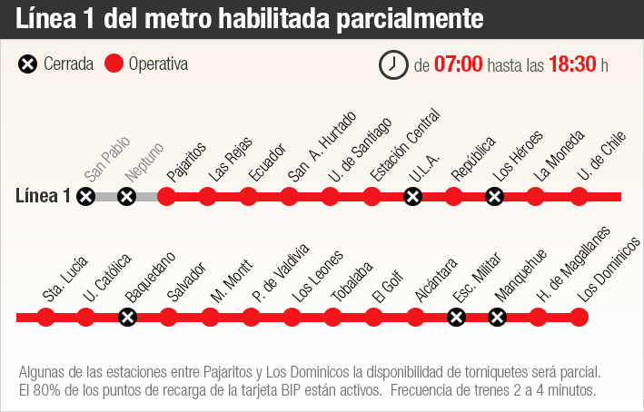 Renombran estaciones del Metro de Santiago en la previa de la