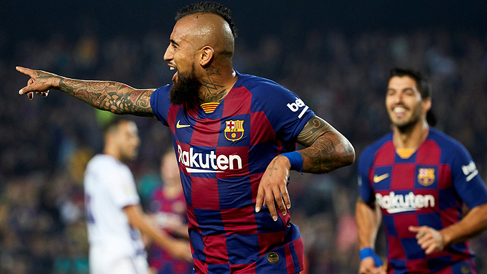 Arturo Vidal anotó un gol y fue punto alto en goleada del Barcelona ante el Valladolid