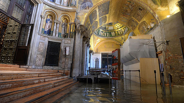 Mosaicos y columnas de basílica de San Marcos resultaron dañados por "marea alta" en Venecia