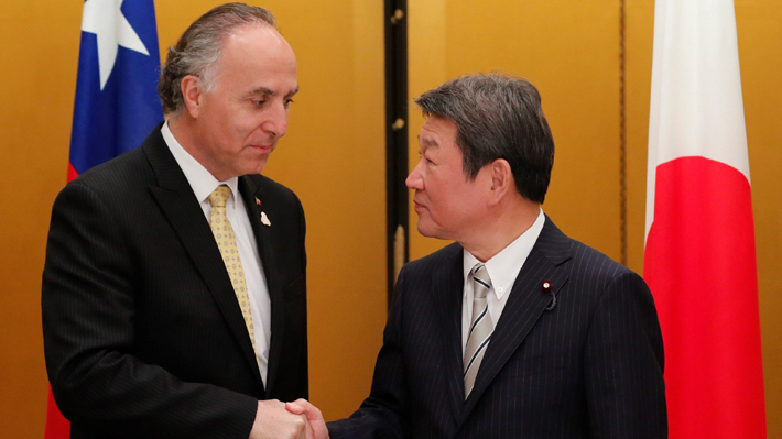 Canciller japonés se reúne con Teodoro Ribera y desea una "rápida y pacífica" resolución de la crisis chilena