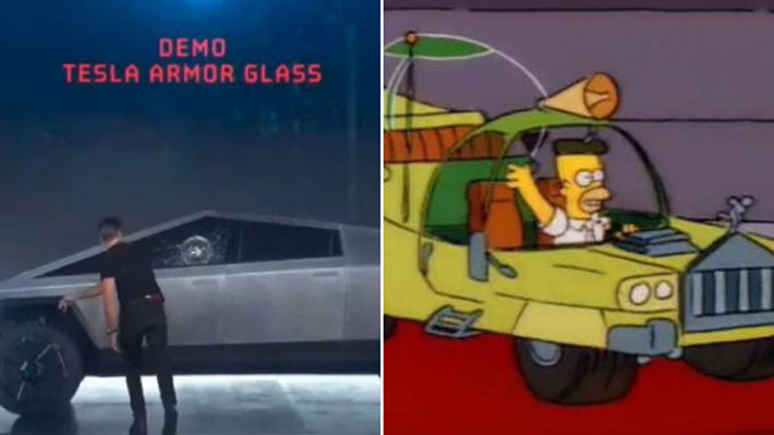 Desde Los Simpsons hasta videojuegos: Mira las mejores reacciones a la camioneta de Tesla y su llamativo diseño