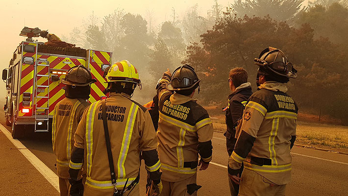 Incendio forestal en camino a Quintay en Valparaíso ha consumido 140 hectáreas y se mantiene activo