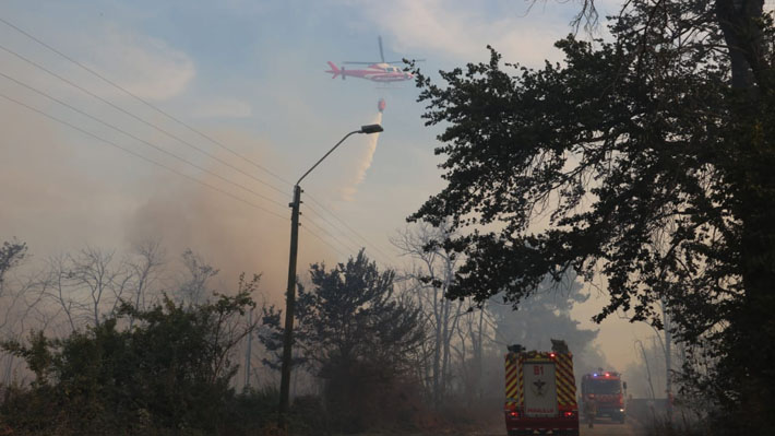 Declaran Alerta Roja para la comuna de Peralillo por incendio forestal que ha dejado dos viviendas destruidas