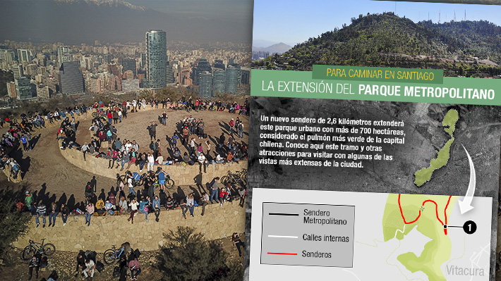 Para caminar en Santiago: Ubica el nuevo tramo del Parque Metropolitano y otras atracciones que valen la pena visitar