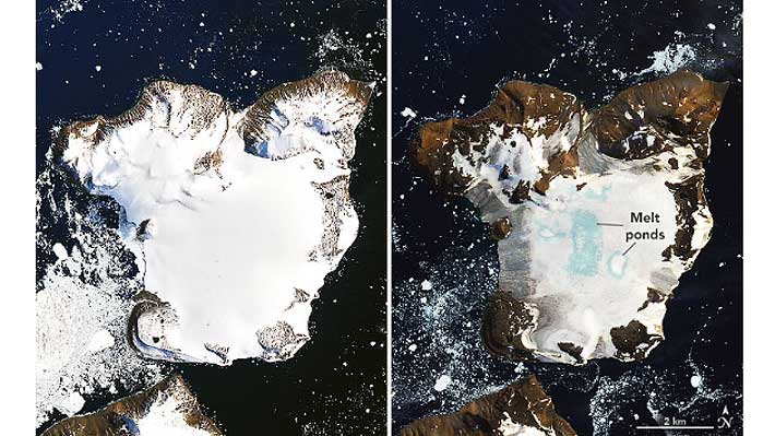 Fotografía de la NASA muestra cuánto se derritió la Antártica durante sus días más calurosos