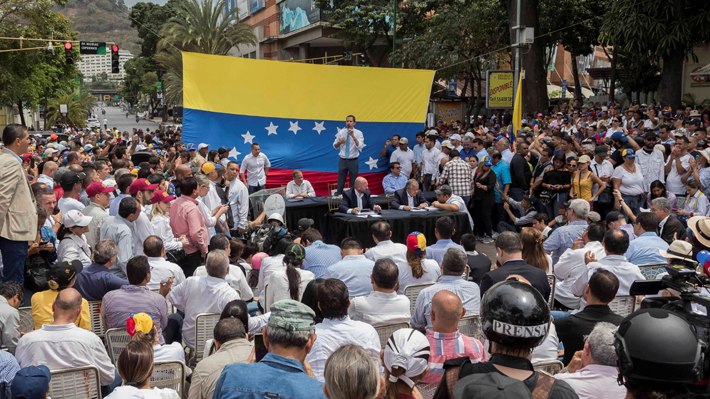 Guaidó lideró marcha opositora en Caracas en contra del Gobierno de Nicolás Maduro