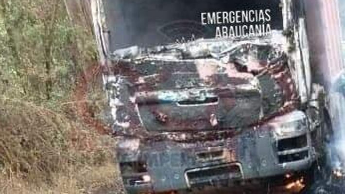 Fiscalía indaga nuevo ataque incendiario: Encapuchados prendieron fuego a camión en Imperial
