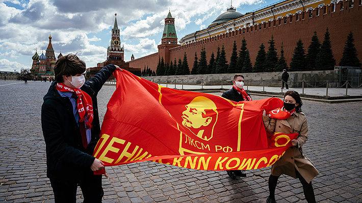 Comunistas rusos conmemoran el 150° cumpleaños de Lenin pese a restricciones por covid-19