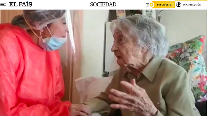 La mujer más longeva de España superó el covid-19 a sus 113 años: "Es fuerte y positiva"