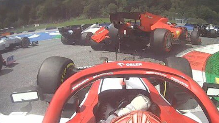 Desastre en Ferrari: Vettel y Leclerc chocan y ambos abandonan el GP de Estiria... Mira el momento del impacto