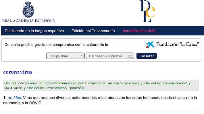 "Coronavirus", "COVID", "finde", "trol" y muchas más: La RAE incluye nuevas palabras a su diccionario