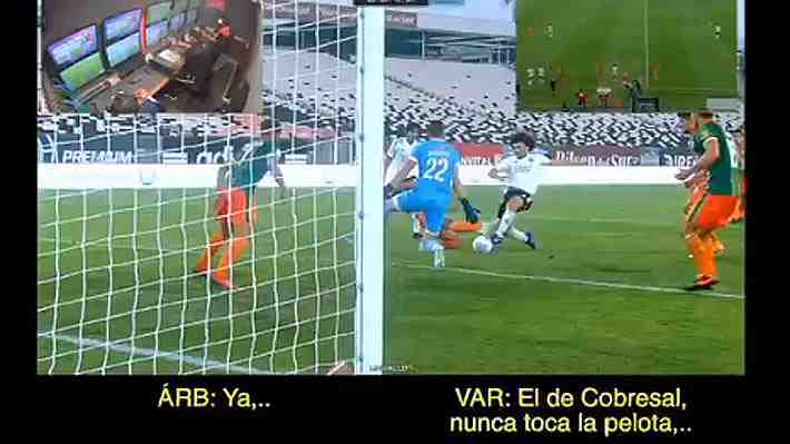 Liberan audios del diálogo entre el VAR y el árbitro en la polémica jugada del Colo Colo-Cobresal