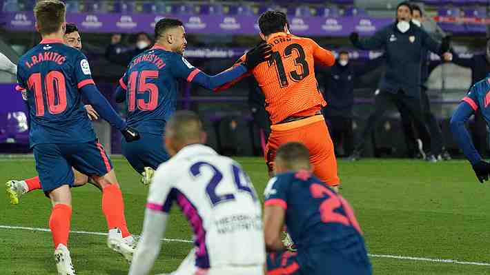 El Valladolid ganaba con gol de Orellana, pero el arquero del Sevilla marcó el empate en la agonía... Mira la insólita jugada