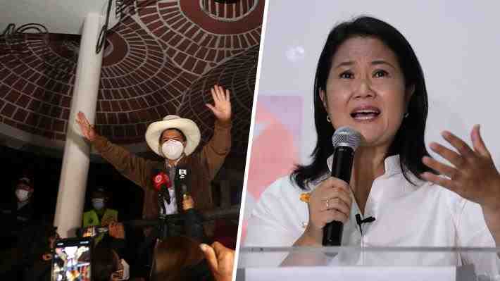 Elecciones en Perú: Castillo y Fujimori serían rivales en balotaje tras primeros recuentos oficiales