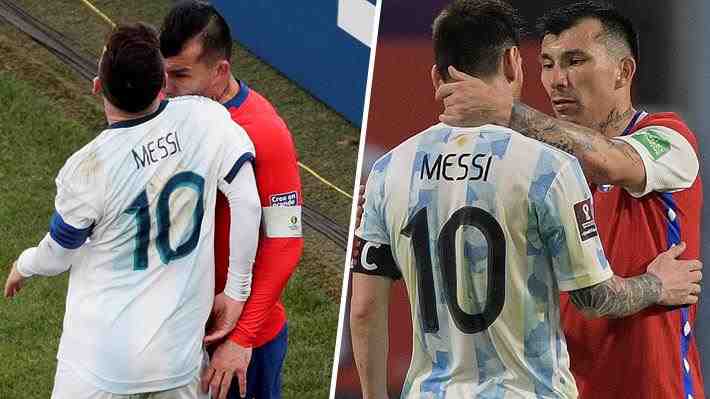 ¿Firmaron la paz? Las fotos entre Medel y Messi tras su dura pelea en la pasada Copa América en Brasil
