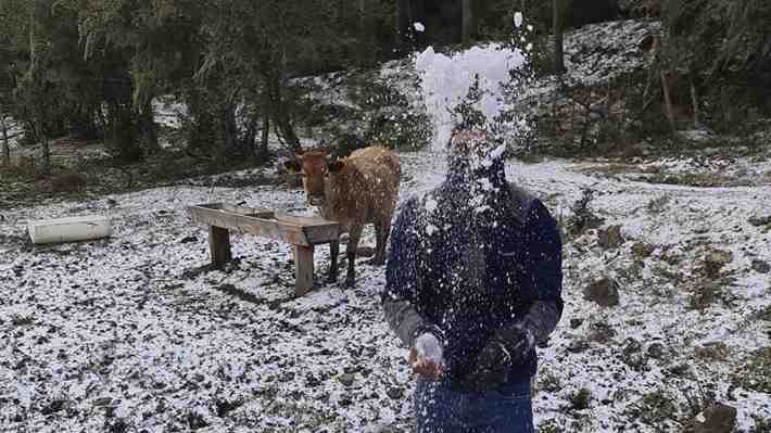 Ola de frío provoca inédita nevada en al menos diez ciudades de Rio Grande do Sul en Brasil
