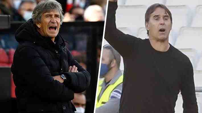 Mira el tenso cruce entre Pellegrini y DT del Sevilla tras controversial clásico y la burla de jugador del Betis por la agresión a un rival