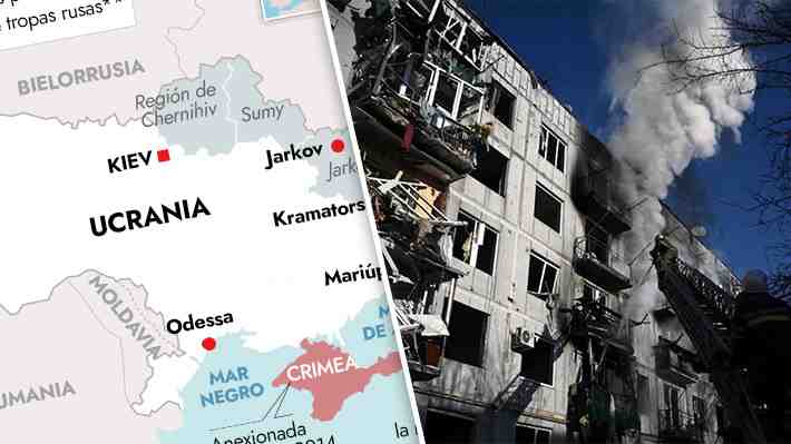 Mapa: Las ciudades ucranianas que han sido atacadas por las tropas de Rusia y los sectores bajo su dominio