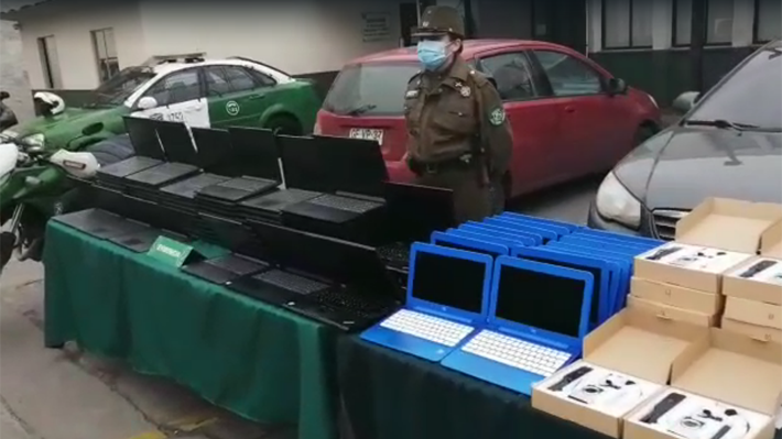 Carabineros recupera más de 70 computadores robados: Eran comercializados en la vía pública del barrio Franklin