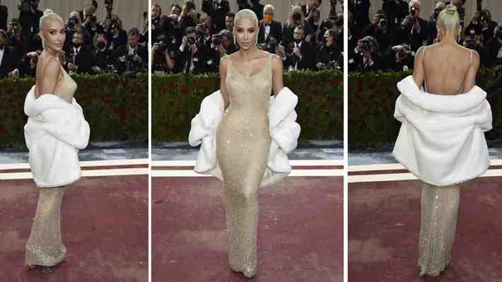 Compañía que le prestó el vestido de Marilyn a Kim Kardashian asegura que ella no lo dañó