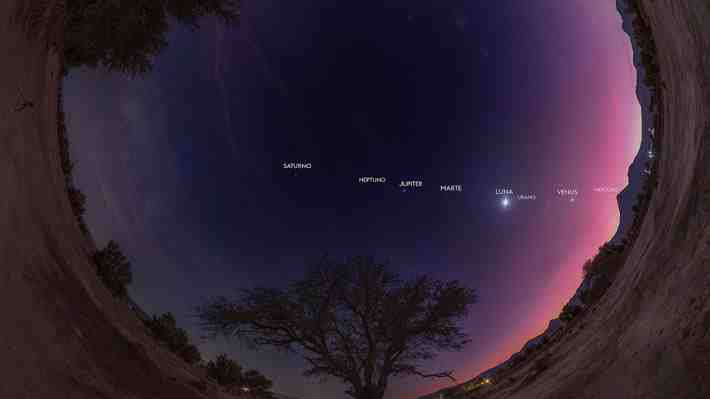 "Retrato familiar del sistema solar": NASA destaca imagen en que fotógrafo chileno logró captar todos los planetas alineados