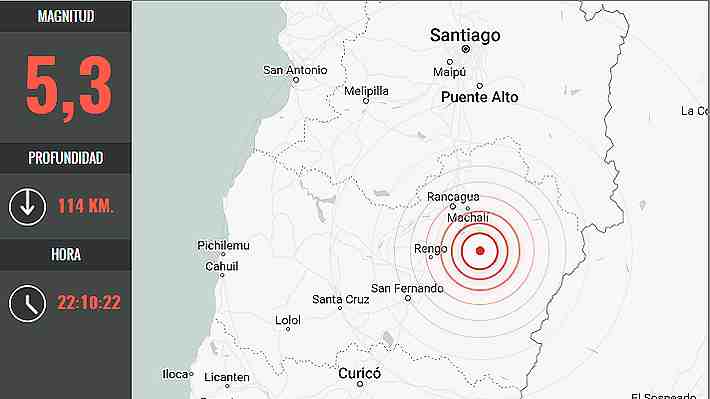 Sismo de mediana intensidad se percibe en la zona centro del país: Tuvo magnitud 5,3
