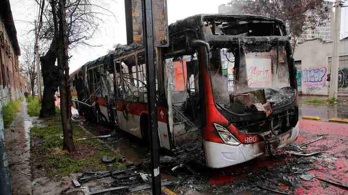 Buses del transporte público quemados en 2022 se elevan a 48, un 50% más que todo el año pasado