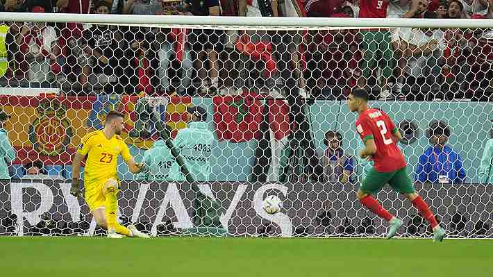 Como Alexis Sánchez en la Copa América: Mira el penal con que Marruecos eliminó a España
