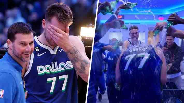 "No es normal": Las reacciones tras el impresionante récord que rompió Luka Doncic en la NBA y mira el tremendo festejo en el camarín