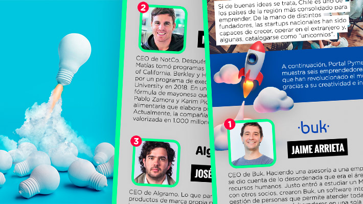 Infografía: Conoce a seis emprendedores chilenos que están a cargo de reconocidas startups