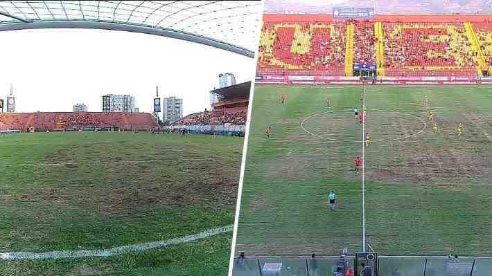 El terrible estado de la cancha del estadio Santa Laura en el duelo Unión-Everton: Mira imágenes