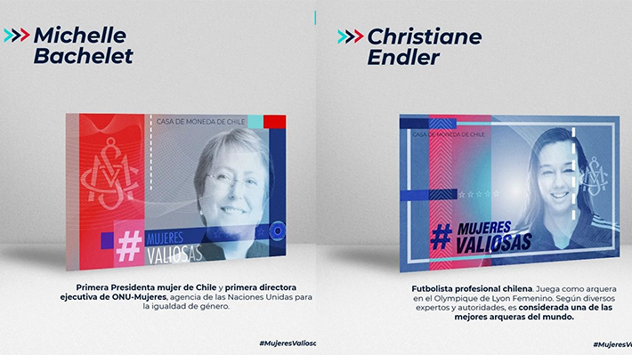 Bachelet y Endler entre las candidatas: Casa de Moneda realiza consulta  para elegir rostro que saldrá en billete conmemorativo | Emol.com