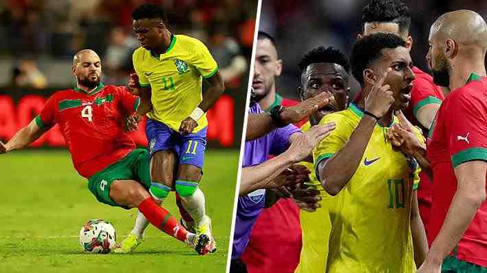 Video: La salvaje entrada de Amrabat sobre Vinicius en histórica victoria de Marruecos ante Brasil