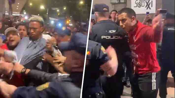 La selección peruana protagoniza tremenda pelea con la policía en España... Mira el momento