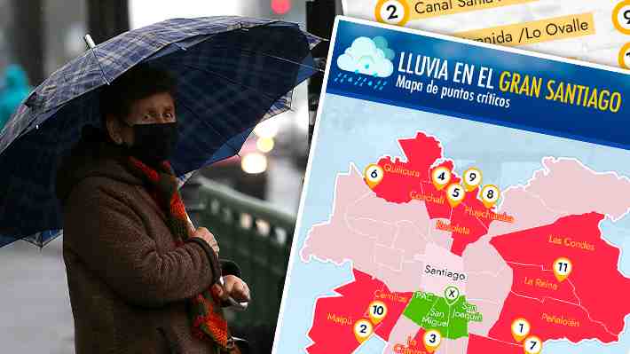 Lluvia en el Gran Santiago: Los once puntos críticos de la ciudad por riesgo a desbordes