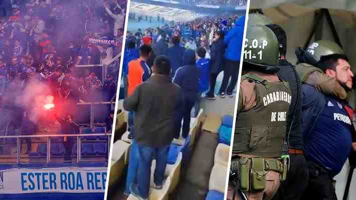 Feroz pelea: Un grupo de hinchas de la U se enfrentó a los responsables de los incidentes y hubo dos detenidos... Mira el momento
