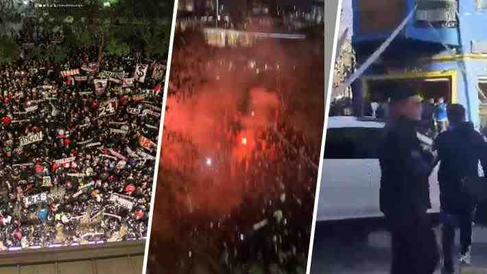 Video: El "arengazo" a Colo Colo en Buenos Aires y la pelea de hinchas albos con los de Boca Juniors
