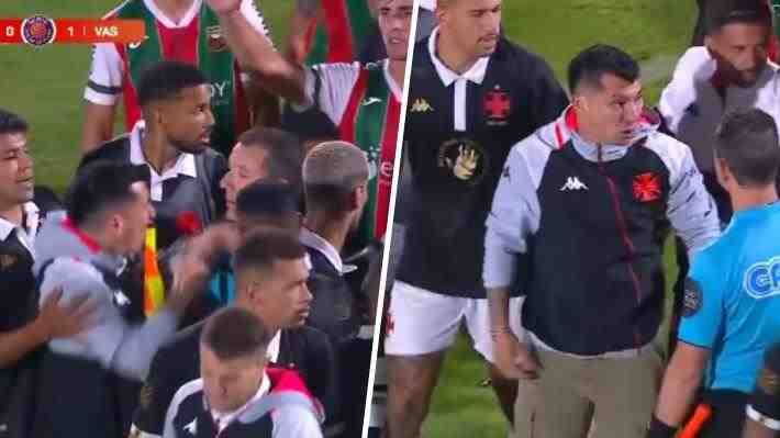 Gary Medel explota y empuja a un árbitro en partido del Vasco... Revisa el momento