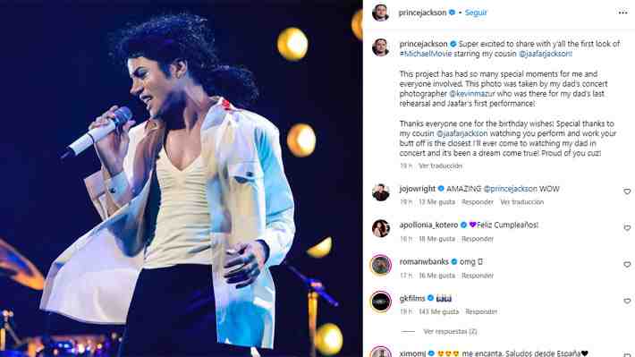 Revelan primera imagen del sobrino de Michael Jackson como el "Rey del pop" para biopic del cantante