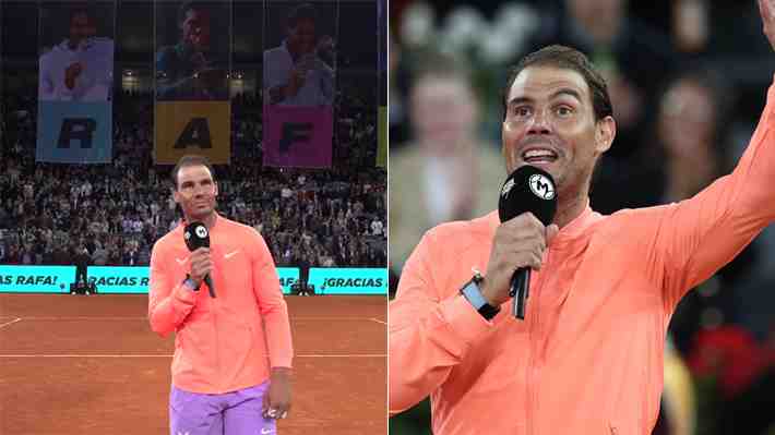 Mira el emotivo homenaje a Rafael Nadal luego de perder en el Masters de Madrid y el chiste que hizo y que desató las risas