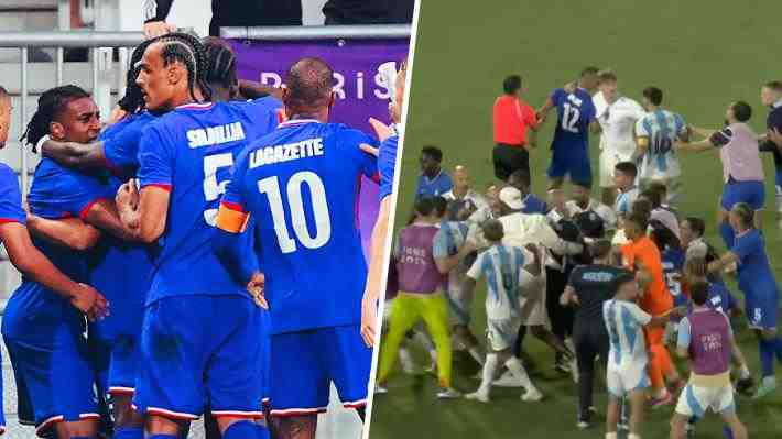Francia derrotó a Argentina en un partido que tuvo final escandaloso y está en semis de los Juegos Olímpicos