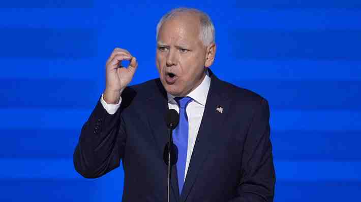 Convención Demócrata: Tim Walz acepta la nominación para ser candidato a vicepresidente junto a Kamala Harris