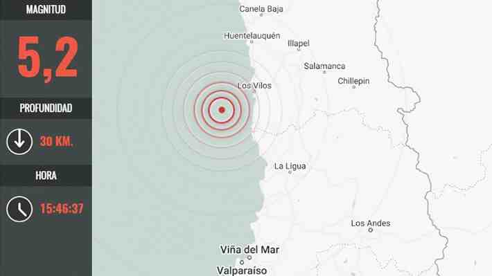 Sismo de mediana intensidad se percibe entre las regiones de Valparaíso y O'Higgins