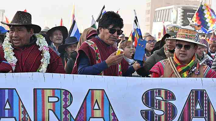 Evo Morales llega a La Paz junto a miles de manifestantes en marcha contra Luis Arce
