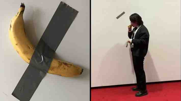 Segunda vez que ocurre: Joven se comió un plátano que era parte de una exhibición de arte en Corea del Sur