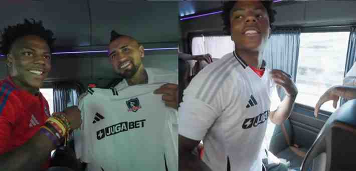 Le regaló una camiseta de Colo Colo y hasta bailaron cueca: Mira cómo fue el encuentro de Arturo Vidal con Speed en su visita a Chile